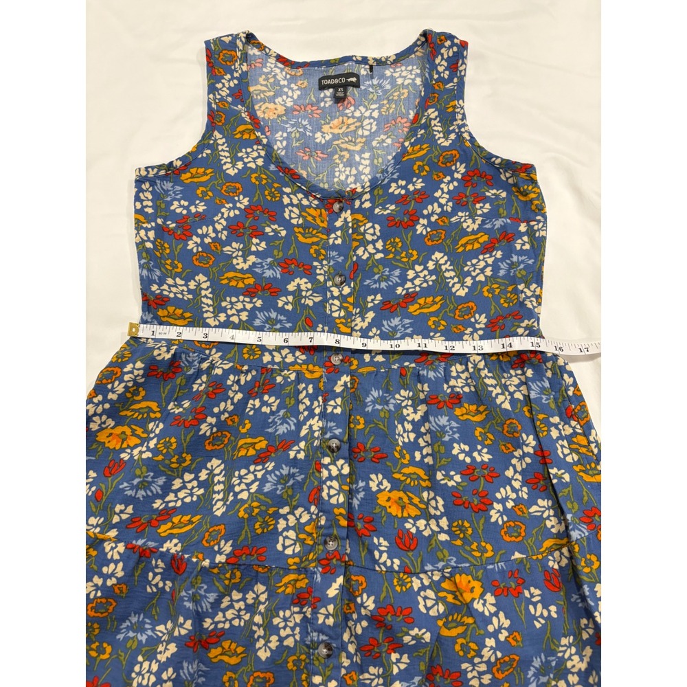 Toad & Co Manzana Tiered Sleeveless Dress Floral Tank Button Down Cottagecore XS - Picture 9 of 10